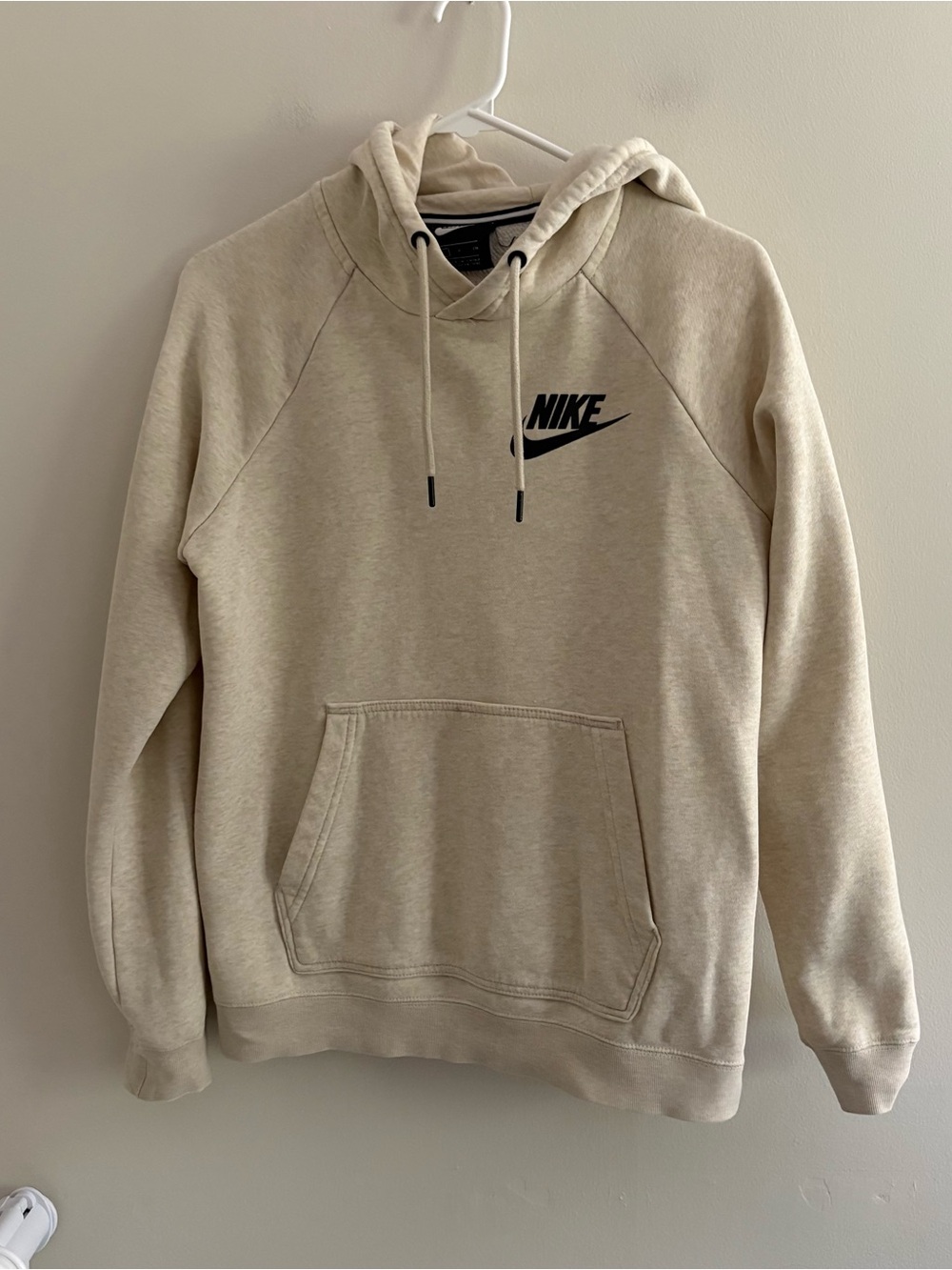 Nike Adult Small Beige Creamy Hood Sweatshirt Fits XS Fall Leisure Gym